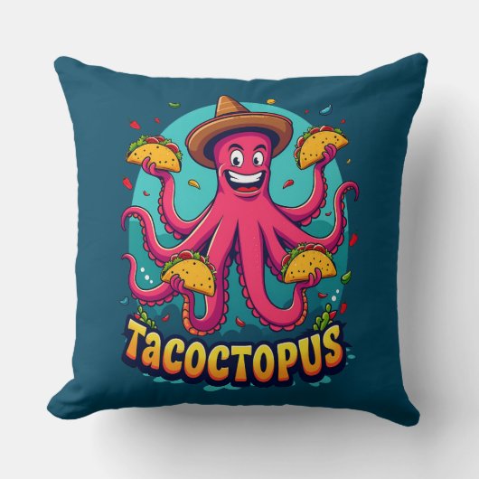 タコおもしろいタコ漫画フードパン クッション (正面)