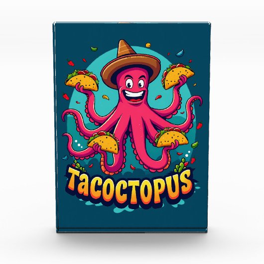 タコおもしろいタコ漫画フードパン フォトブロック (正面)