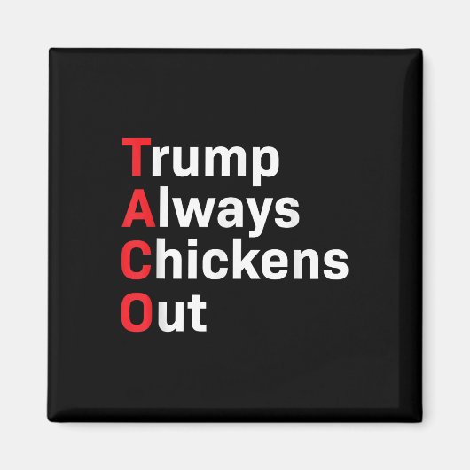 タコおもしろいトランプは常に鶏を追う マグネット (正面)