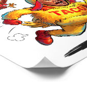 タコおもしろいトランプ常にシャツの男性のWomを鶏 ポスター (角)