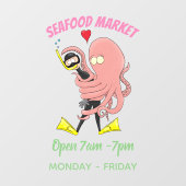 タコおもしろいハグdiverのユーモア ウィンドウサイン (シート)