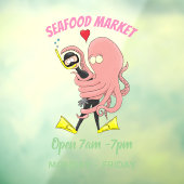 タコおもしろいハグdiverのユーモア ウィンドウサイン (シート3)