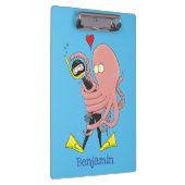 タコおもしろいハグdiverのユーモア クリップボード (右)