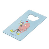 タコおもしろいハグdiverのユーモア クレジットカード栓抜き (正面アングル)