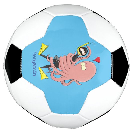 タコおもしろいハグdiverのユーモア サッカーボール (回転)