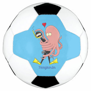 タコおもしろいハグdiverのユーモア サッカーボール