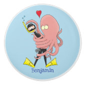 タコおもしろいハグdiverのユーモア セラミックノブ (正面)