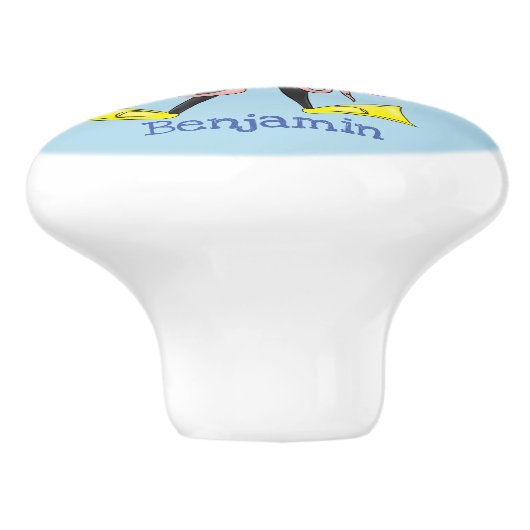 タコおもしろいハグdiverのユーモア セラミックノブ (側面)