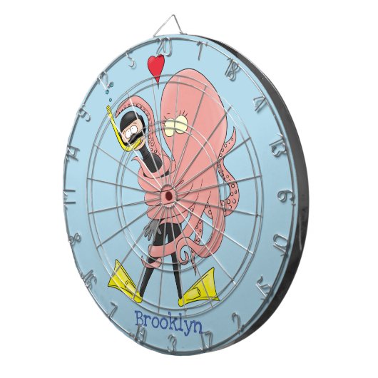 タコおもしろいハグdiverのユーモア ダーツボード (正面右)