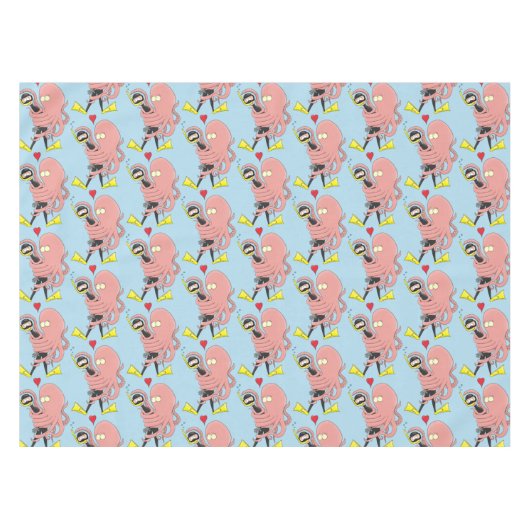 タコおもしろいハグdiverのユーモア テーブルクロス (正面(横))