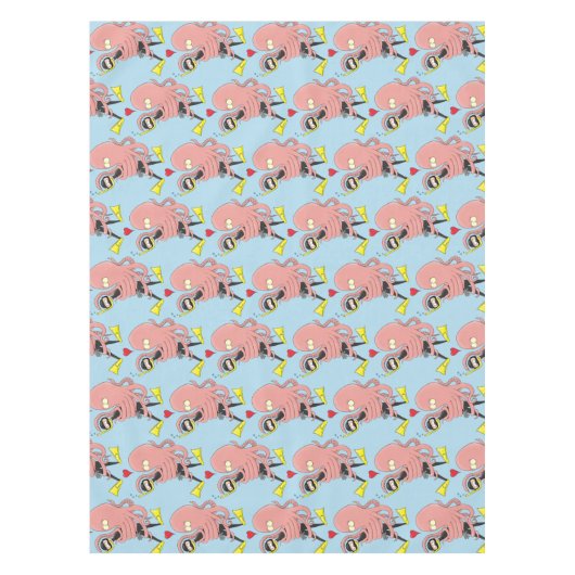 タコおもしろいハグdiverのユーモア テーブルクロス (正面)