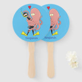 タコおもしろいハグdiverのユーモア ハンドファン (正面&裏面)