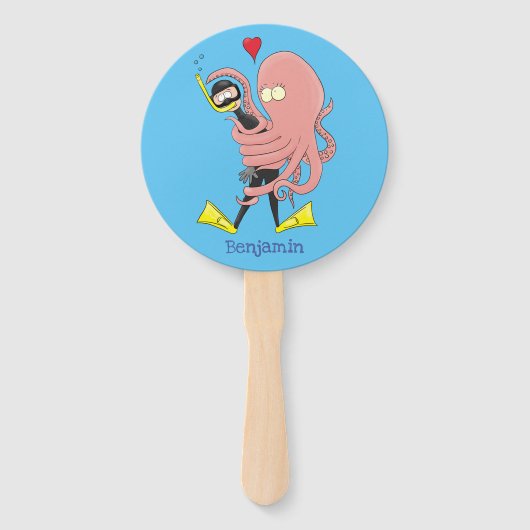 タコおもしろいハグdiverのユーモア ハンドファン (正面)