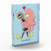 タコおもしろいハグdiverのユーモア フォトブロック (左)