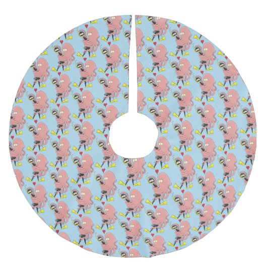 タコおもしろいハグdiverのユーモア ブラッシュドポリエステルツリースカート (正面)