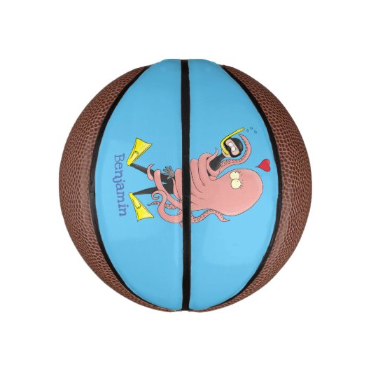 タコおもしろいハグdiverのユーモア ミニバスケットボール (縦)