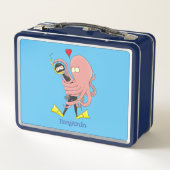 タコおもしろいハグdiverのユーモア メタルランチボックス (裏面)