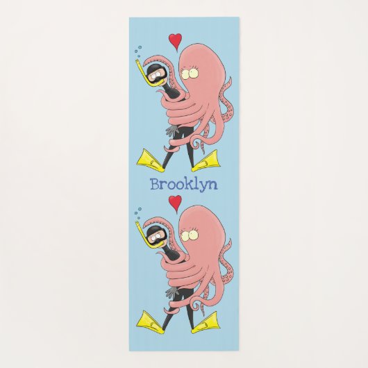 タコおもしろいハグdiverのユーモア ヨガマット (裏面)