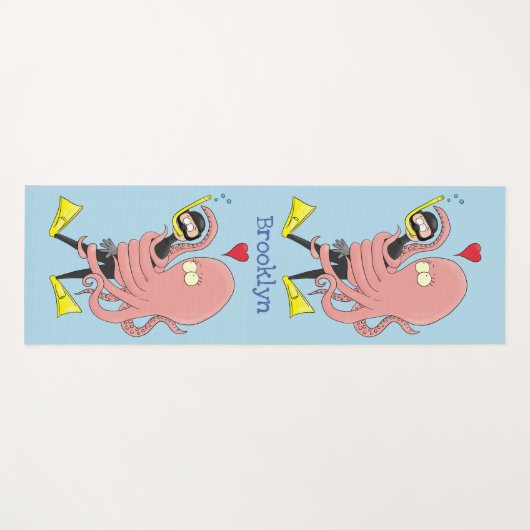 タコおもしろいハグdiverのユーモア ヨガマット (正面(横))