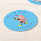 タコおもしろいハグdiverのユーモア ラウンドペーパーコースター (アングル)