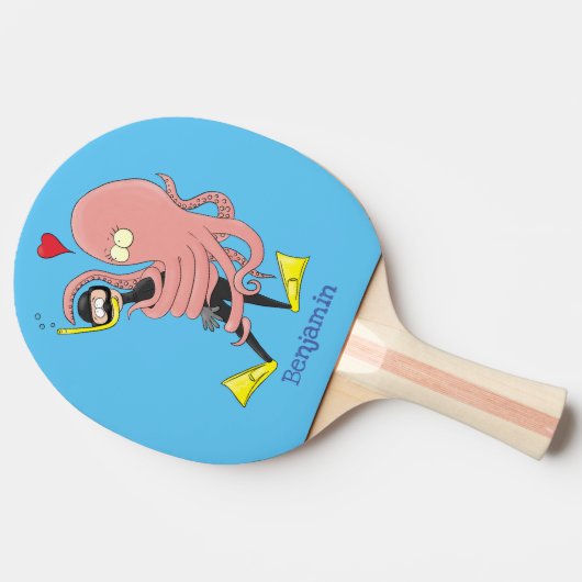 タコおもしろいハグdiverのユーモア 卓球ラケット (横)