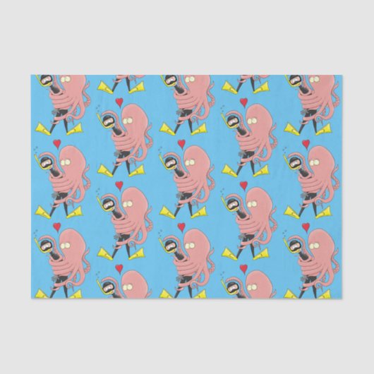 タコおもしろいハグdiverのユーモア 薄葉紙 (正面)