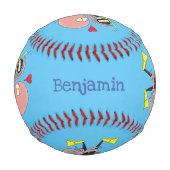 タコおもしろいハグdiverのユーモア 野球ボール (正面)