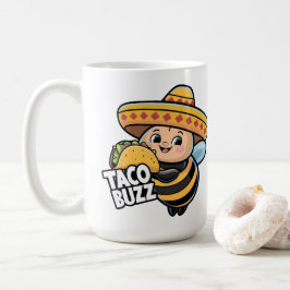 タコおもしろいバズのまわりに コーヒーマグカップ