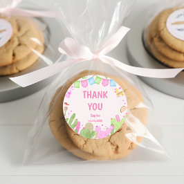 タコおもしろいフィエスタメキシコの少女の誕生日 ラウンドシール