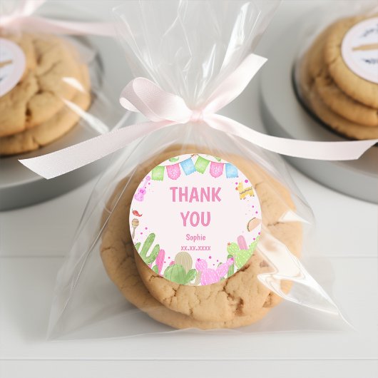 タコおもしろいフィエスタメキシコの少女の誕生日 ラウンドシール