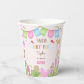 タコおもしろいフィエスタメキシコの少女の誕生日 紙コップ (正面)