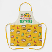 タコおもしろいプンメキシコの食べ物の好きパーソナライズされた エプロン (正面)