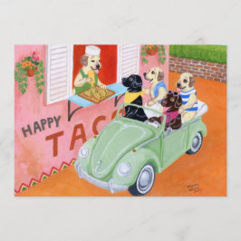 タコおもしろいラブラドール 招待状