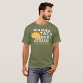 タコおもしろいワンタコBour Jesus Tシャツ (正面フル)