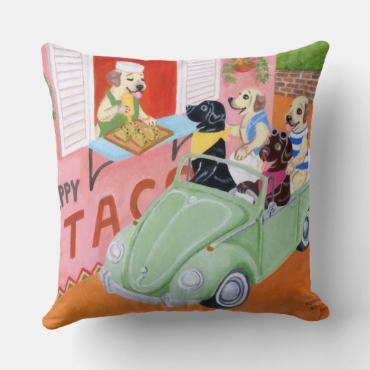 タコおもしろい絵を描ラブラドール クッション (裏面)