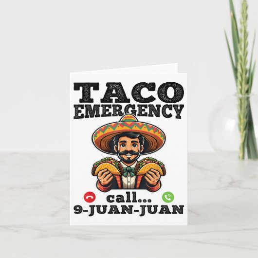タコおもしろい緊急電話9 Juan Juan For Cinco De カード (正面)
