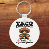 タコおもしろい緊急電話9 Juan Juan For Cinco De キーホルダー (正面)