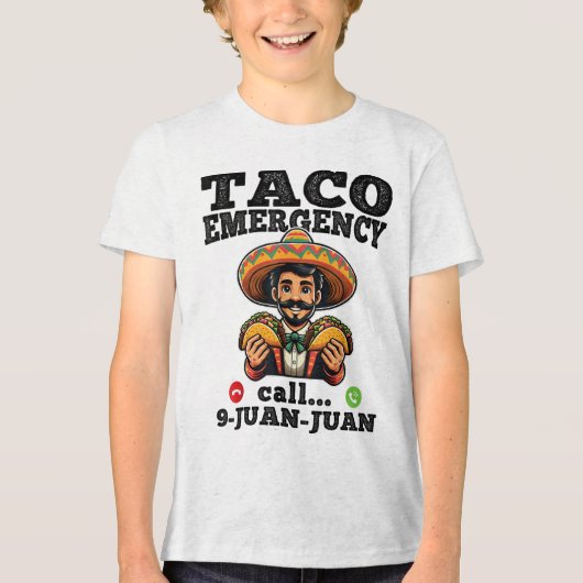 タコおもしろい緊急電話9 Juan Juan For Cinco De トライブレンドＴシャツ (正面)