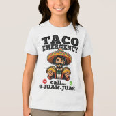 タコおもしろい緊急電話9 Juan Juan For Cinco De トライブレンドＴシャツ (正面)