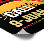 タコおもしろい緊急電話9 Juan Juan For Cinco De ポスター (角)