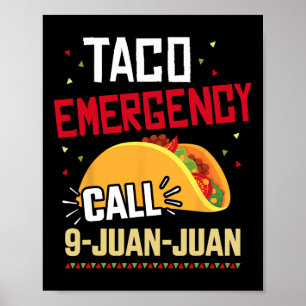 タコおもしろい緊急電話9 Juan Juan For Cinco De ポスター