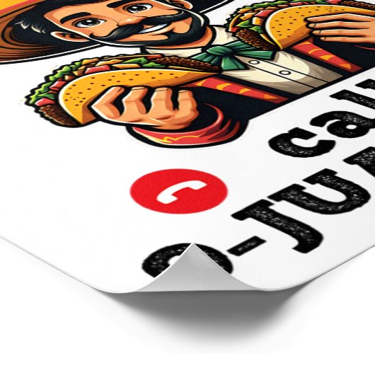 タコおもしろい緊急電話9 Juan Juan For Cinco De ポスター (角)