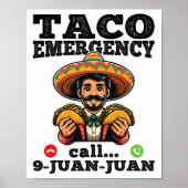 タコおもしろい緊急電話9 Juan Juan For Cinco De ポスター (正面)