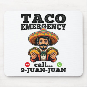 タコおもしろい緊急電話9 Juan Juan For Cinco De マウスパッド