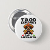 タコおもしろい緊急電話9 Juan Juan For Cinco De 缶バッジ (正面&裏面)