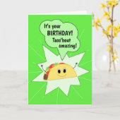 タコおもしろい誕生日カード カード (黄色い花)