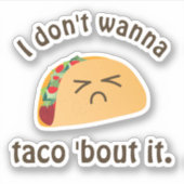 タコおもしろい'Itかわいいフードマンガ悲しい顔 シール (正面)