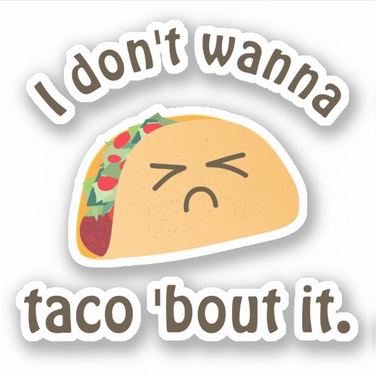 タコおもしろい'Itかわいいフードマンガ悲しい顔 シール (正面)