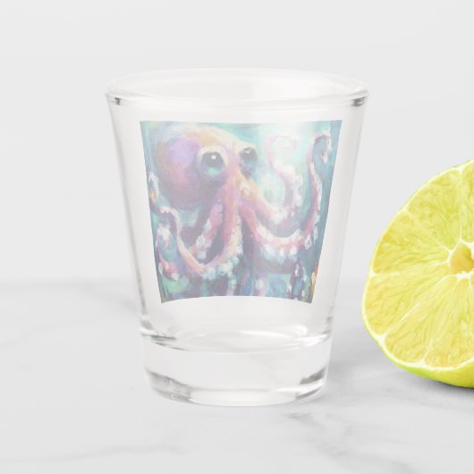 タコお洒落オイル塗装航海のビーチ ショットグラス (裏面)