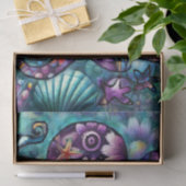 タコお洒落フローラティール(緑がかった色)沿岸デコパージュ 薄葉紙 (ギフト)